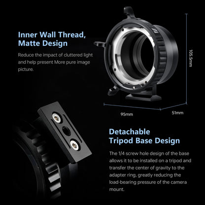 VILTROX PL-Z Lens Adapter, Lens Converter Ring Camera Lens Mount Adapter Ring Compatible with PL Lens to to Z Mount Nikon Mirrorless Camera Z5 Z50 Z6 Z6II Z7 Z7II Zfc