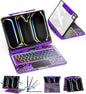 SIBEITU Keyboard Case for iPad Pro 11 Inch (M5 2025 / M4 2024), 360 Rotatable iPad Pro 11 Clear Cover with Multi-Touch Trackpad, 7-Color Backlight & 3 Brightness, High-Tech Visible PCB Design, Purple