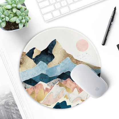 ITNRSIIET Round Mouse Pad with Stitched Edge Premium-Textured Waterproof Non-Slip Rubber Base Desktop Protection Mat Diameter 8.7 inches, Sunrise