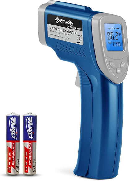 Etekcity Infrared Thermometer 1080, Heat Temperature Temp Gun for Cooking, Laser IR Surface Tool for Pizza Oven, Meat, Griddle, Grill, HVAC, Engine, Accessories, -58°F to 1130°F, Blue