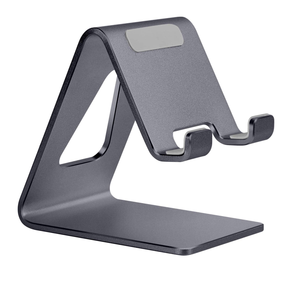 Aoviho Cell Phone Stand Desk Phone Holder - Aluminum Mobile Phone Cradle Dock for iPhone 15 14 13 12 pro 11 X Xs max 8 7 6 6s Plus SE 5 Samsung All Smart Phones, Dark Gray