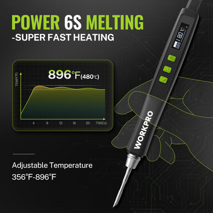WORKPRO DC Soldering Iron Kit, Fast Heating Soldering Iron Pen with 3 Tips