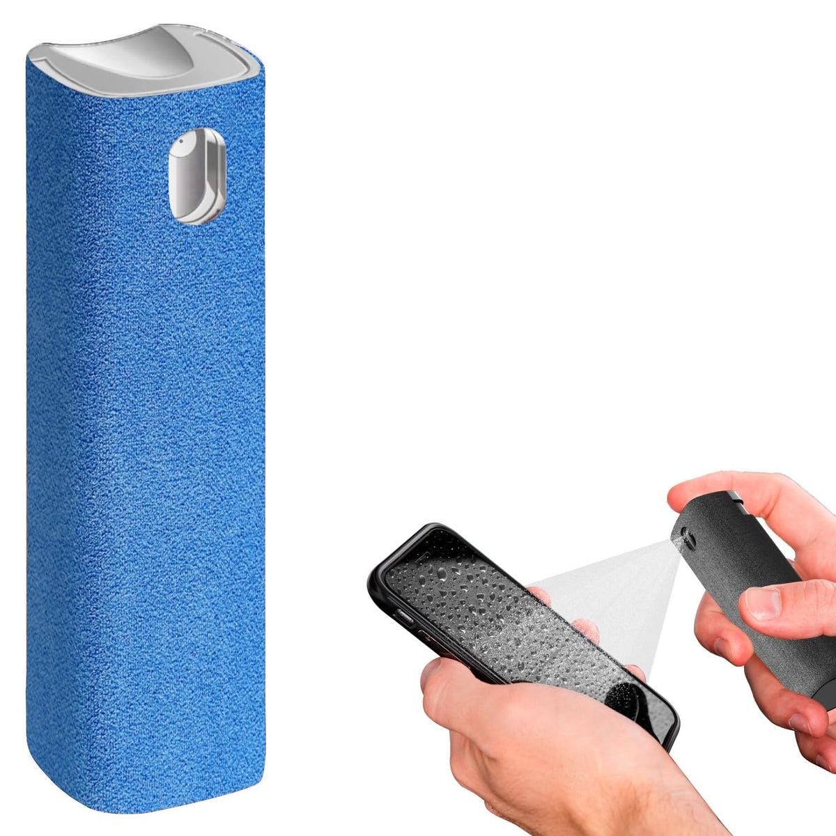 iO CLEAN Mini Screen Cleaner Spray, 2-in-1 Touchscreen Cleaner, Navy Blue