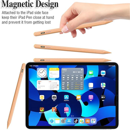 Stylus Pen for Touch Screen, Rechargeable Active Magnetic iPad Pencil UniversalTablet Pencil Stylus Pen for iPad/Pro/Air/Mini/iPhone Samsung/Android and Other Smartphone Devices-Orange