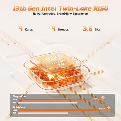 15.6" FHD IPS Student-Laptop Computer - 16GB RAM 1TB SSD, 4 Cores 13th Gen Intel N150(Beat to i3-1115G4, Up to 3.6GHz), 65W GaN Type-C, Fingerprint, Backlit Keyboard, Wi-Fi 6, BT5.2, Numpad