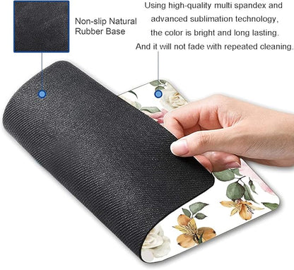 Mouse Pad, Vintage Roses Flower Floral Mouse Pad Rectangle Custom Designs, Waterproof Anti-Slip Rubber Mousepad Office Accessories Desk Decor Wireless Mouse Pads for Computers Laptop