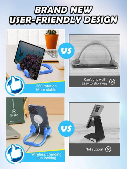 Gifts for Teens Boys Kids Men Adults Cell Phone Stand: Flexible Thumbs Up Lazy Cellphone Holder for Desk Funny Birthday Gifts for Women Mom Teenager Tween Cool Gadget Ideas Christmas Stocking Stuffers