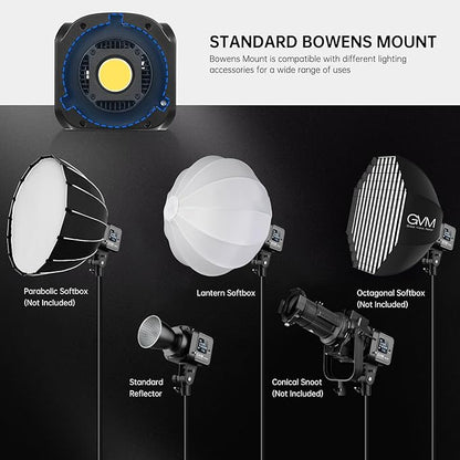 GVM 80W SD80S LED Video Light with Lantern Softbox and Tripod Stand Kit, 5600K Daylight Bowens Mount Studio Light, COB Continuous Output Lighting for Video Recording, APP Control, 12 Scenes, CRI97+