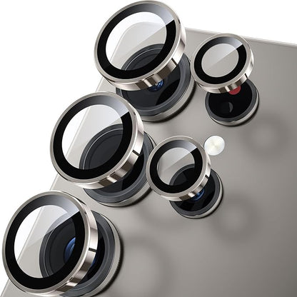 WSKEN for Samsung Galaxy S25 Ultra Camera Lens Protector - Ultra Thin Case Friendly, 9H Shatterproof Tempered Glass with Aluminum Metal Circle Camera Screen Protector Cover Accessories, Gray