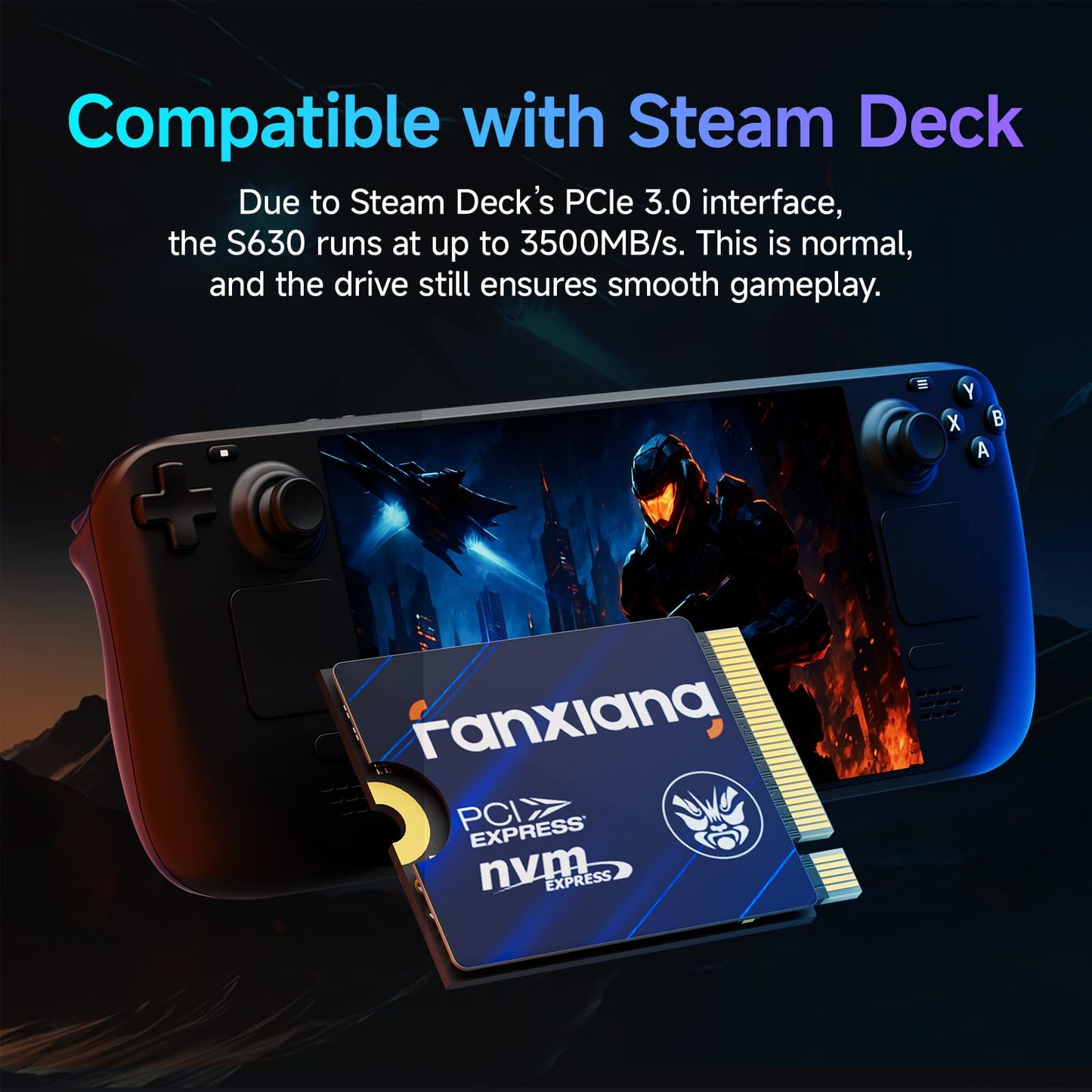 fanxiang 500GB M.2 2230 NVMe SSD, PCIe Gen 4x4 Speed up to 4850 MB/s, 2230 SSD Compatible with Steam Deck/ROG Ally/Microsoft Surface Pro/Mini PCs, S630