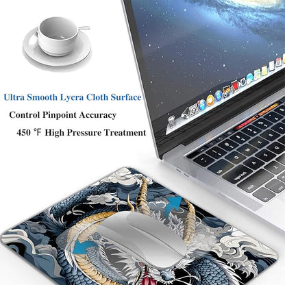 Japanese Anime Dragon Mouse Pads for Desk, Portable Wireless Computer Mouse pad Small Design with Women, Non-Slip Rubber Base Laptop Mousepad 9.5" x 7.9" Smooth Surface for Office & Travel