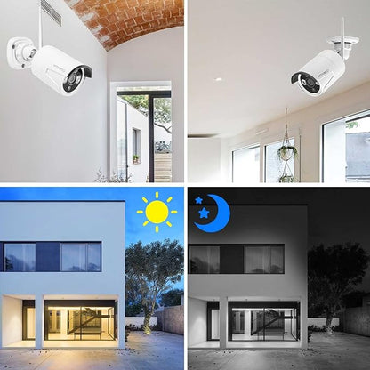 XMARTO Wireless Security Camera System 16CH Wi-Fi 6 16PC 3MP Wireless Security IP Camera System(Built-in Router, Plug N Play, Mobile View, Night Vision, Supports Audio Microphones)