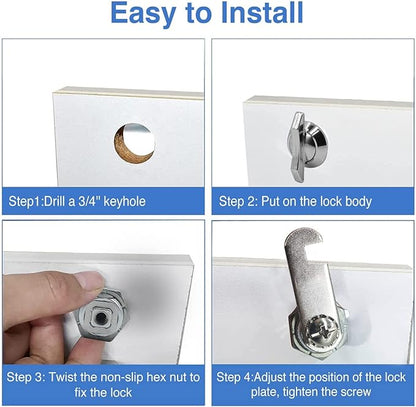 Thumb Operated Offset Cam Lock, 1" Cylinder Fits on 0.7" Max Door Thickness, Non-Locking Replacement Lock for RV Compartment Camper Storage, Cabinets, Drawers (1 Inch 6Pack)