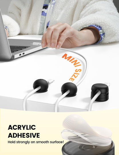 Lamicall 8 Pack Magnetic Cord Organizer, Mini-Soft Silicone Clips
