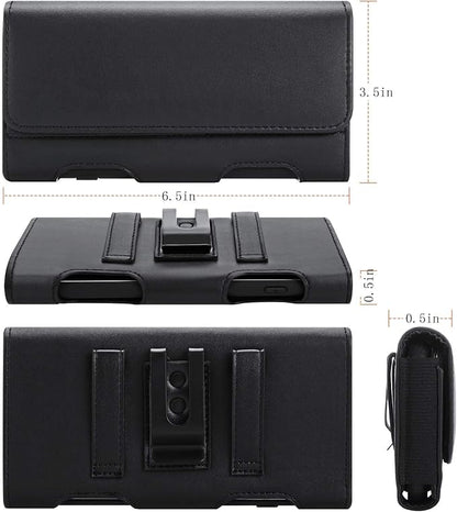 BECPLT for Samsung Galaxy S24+ S23+ S22+ 5G S23 FE 5G S21 FE 5G Holster Case, Galaxy S21+ 5G Leather Pouch Holster Case with Belt Clip Loops for Samsung Galaxy S20+ 5G S20 Plus S10 Plus S9 Plus -Black