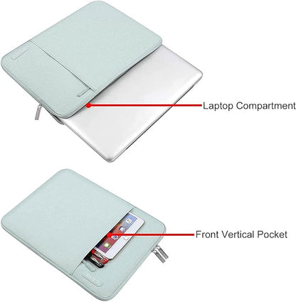 MOSISO Laptop Case 12.3 inch, 11.6-12.3 inch Laptop Sleeve Compatible with MacBook Air 11.6, Acer HP Dell Lenovo Samsung, Surface Pro, Polyester Vertical Computer Sleeve Bag with Pocket, Mint Green