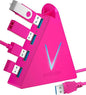 USB Hub 3.0, JoyReken 4-Port USB Splitter for Laptop, Ps4 Keyboard and Mouse Adapter Compatible with Xbox, PC, MacBook, Surface Pro, Flash Drive, HDD, Console, Printer, Camera,Keyborad,Mouse, Hot Pink