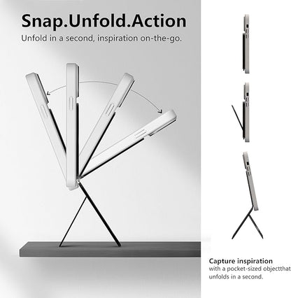 Phone Tripod Stand, Aluminum Alloy Mini Tripod Compatible with Magsafe iPhone 16/15/14/13/12 Series, Foldable Strong Magnetic Phone Stand, Mult-Angle Adjustment Selfie Stick (Mosaic Grey)