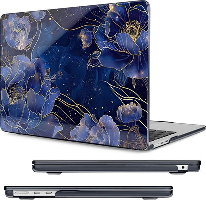 Compatible with MacBook Air 15 inch Case, M4 A3241/M3 A3114/M2 A2941 (Released 2025 to 2023), Hard Shell, Keyboard Cover, Screen Protector, Webcam Cover & Type-C Adapter, Starry Flower