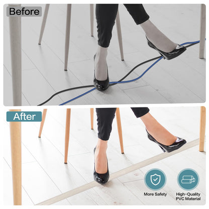 LSGCQ Floor Cord Cover Self Adhesive Cord Hider Floor Cable Management