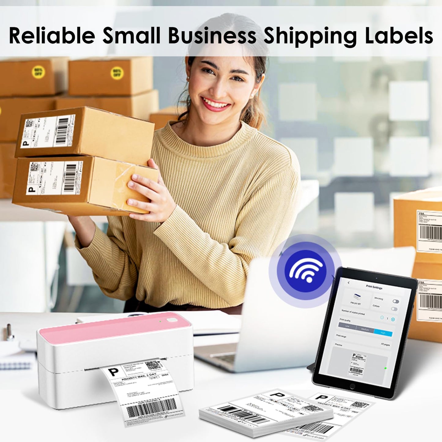 Omezizy 4x6 Thermal Shipping Label (Pack of 2 Roll 500 4x6 Labels)