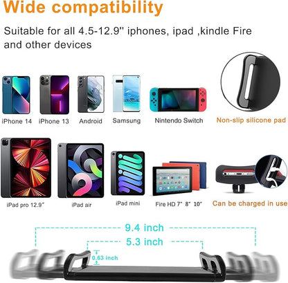 Ipad Tripod Stand, Gooseneck 65" Height Adjustable Floor Stand with 360° Rotating iPad Tripod Mount for iPhone,iPad pro,Kindle and All 4.5-12.9 Inch Tablet and Phone