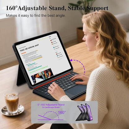 iPad Keyboard Case for iPad Air 13 inch (M3 M2 2025 2024),Pro 12.9 inch 6/5/4/3rd Gen,Flex Magnetic Detachable Bluetooth Keyboard with Trackpad,Springy Backlit Keys,Slim iPad Case with Stand (Black)