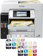 Epson EcoTank Pro ET-5880 Wireless Color All-in-One Supertank Printer with Scanner, Copier, Fax, Ethernet and PCL/Postscript, White