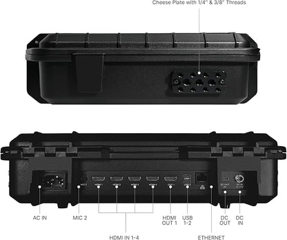 Osee GoStream Deck All in One Pro Live Streaming Multi Camera Video Mixer Switcher Recorder Player Kit 4 HDMI in USB-C I/O with 14 Inch Monitor Built-in DC-to-Type C Cable NDI(Optional) Upgradable