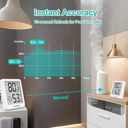 Indoor Humidity Meter Hygrometer 3Pack, Room Thermometer for Accurate Room Temperature Monitor, Digital Hygrometer with Indoor Thermometer for Home, Baby Nursery, and Humidity Sensor Enhanced Comfort