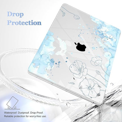 Case for MacBook Pro 13 inch with/Without Touch Bar (2016-2022, M2 A2338 M1 A2289 A2251 A2159 A1989 A1706 A1708), Hard Shell + Keyboard Cover + Dust Plug, Abstract Floral