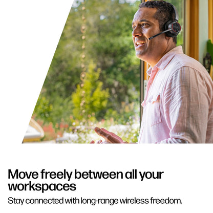 Poly Voyager 4320 UC Wireless Headset & Charge Stand - Noise-Canceling Wireless Headphones with Mic - Connect to PC via USB-C to USB-A Adapter, Cell Phone via Bluetooth, Microsoft Teams Certified