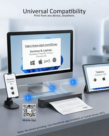 Inkless Portable Printer for Travel, MT610Pro Wireless Thermal Printer