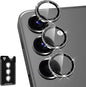 for Samsung Galaxy S25 Plus Camera Lens Protector, Individual Metal Ring Tempered Glass Lens Cover, [Strong Adsorption] Scratch Resistant Ultra-Thin HD Clear Lens Cover, 1 Set-Black Sparkly