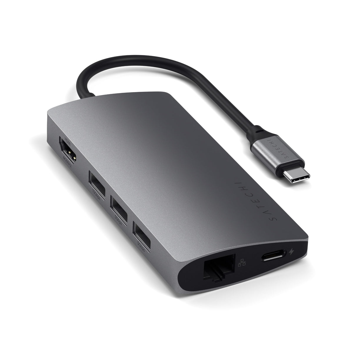 Satechi 8-in-1 USB-C Hub V3, 8K HDMI, 100W Charging, Ethernet, Silver