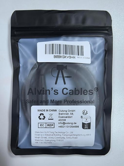 Alvin's Cables M12 8 Pin Male to RJ45 Shielded Ethernet Cable M12 X Coded 8 Position Cat6a Cable for Cognex Industrial Camera 20M/65.6ft
