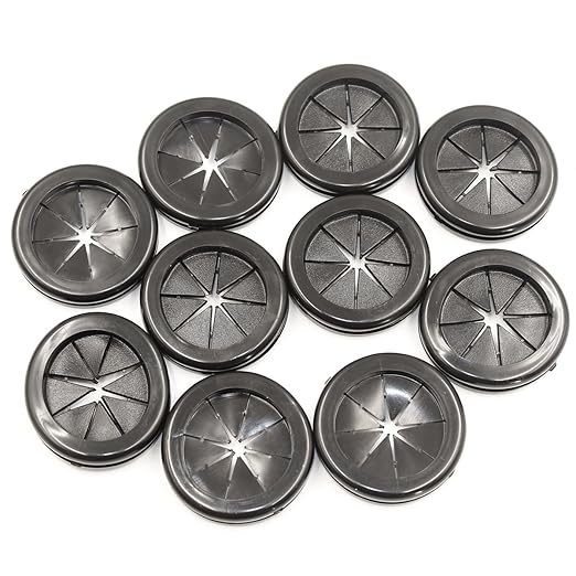 EASYEAH Rubber Grommets for Wiring, 1-3/8 Inch Drill Hole 1-3/16 Inch ID, Firewall Grommets Automotive Cable Cords Hoses Protection, Double-Sided Rubber Plugs for Round Holes, 10 Pcs, 30x35 mm