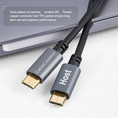 CableCreation Micro USB to Micro USB Coiled Cable 0.56ft to 4ft, Coiled Micro OTG Cable with Gold Plated Connector Aluminium Shell Works for Raspberry Pi Zero, Smart Phones, DJI Remote, Black