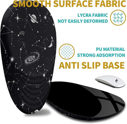 Hokafenle Ergonomic Mouse Pad Wrist Support with Stepped-Wedge Design, Wrist Rest Pain Relief Mousepad Filled with Memory Foam, Carpal Tunnel Mousepad for Wireless Mouse(12x8 inch, Galactic System)