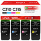 C310 C315 Toner Cartridge Set 4-Pack with chip High-Yield 006R04356 006R04357 006R04358 006R04359 Replacement for Xerox C310 C310DNI Versalink C315 C315DNI Color Printer Ink Black Cyan Magenta Yellow