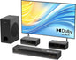 Hiwill 4.1ch Dolby Atmos Soundbar, 320W Sound Bar for Smart TV with Subwoofer, 2 Side-Firing Tweeters, 2 Front Surround Speakers, Home Theatre 3D Surround Sound System for TV Speaker, eARC/OTP/AUX