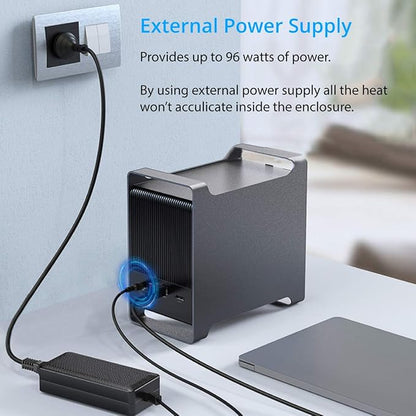 Syba 5 Bay 2.5" and 3.5" SATA HDD External USB 3.0 / eSATA RAID Hard Drive Enclosure Support 120TB & RAID 0/1/5/10/JBOD Mode SY-ENC50122