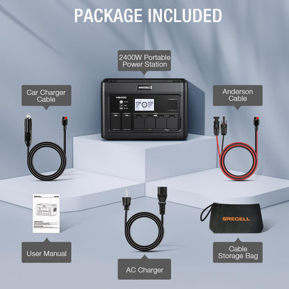 Portable Power Station 2400W, 1843.2Wh LiFePO4 UPS Home Battery Backup