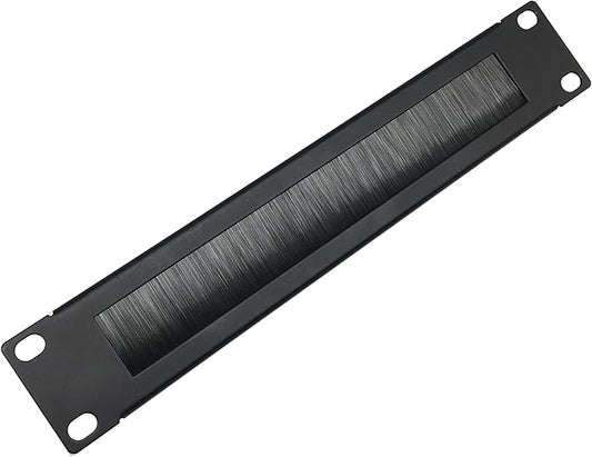 QiaoYoubang 10 inch 1U Mini Brush Cable Management Panel Cable Manager with Brush Strip for Cable Entry in 10 Inch Server Rack, Network Cabinet or Desktop Rack