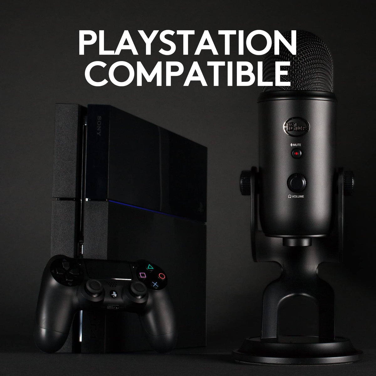 Logitech Blue Yeti Game Streaming Kit with Yeti USB Gaming Mic, Blue VO!CE Software, Exclusive Streamlabs Themes, Custom Pop Filter, PC/Mac/PS4/PS5 - Blackout