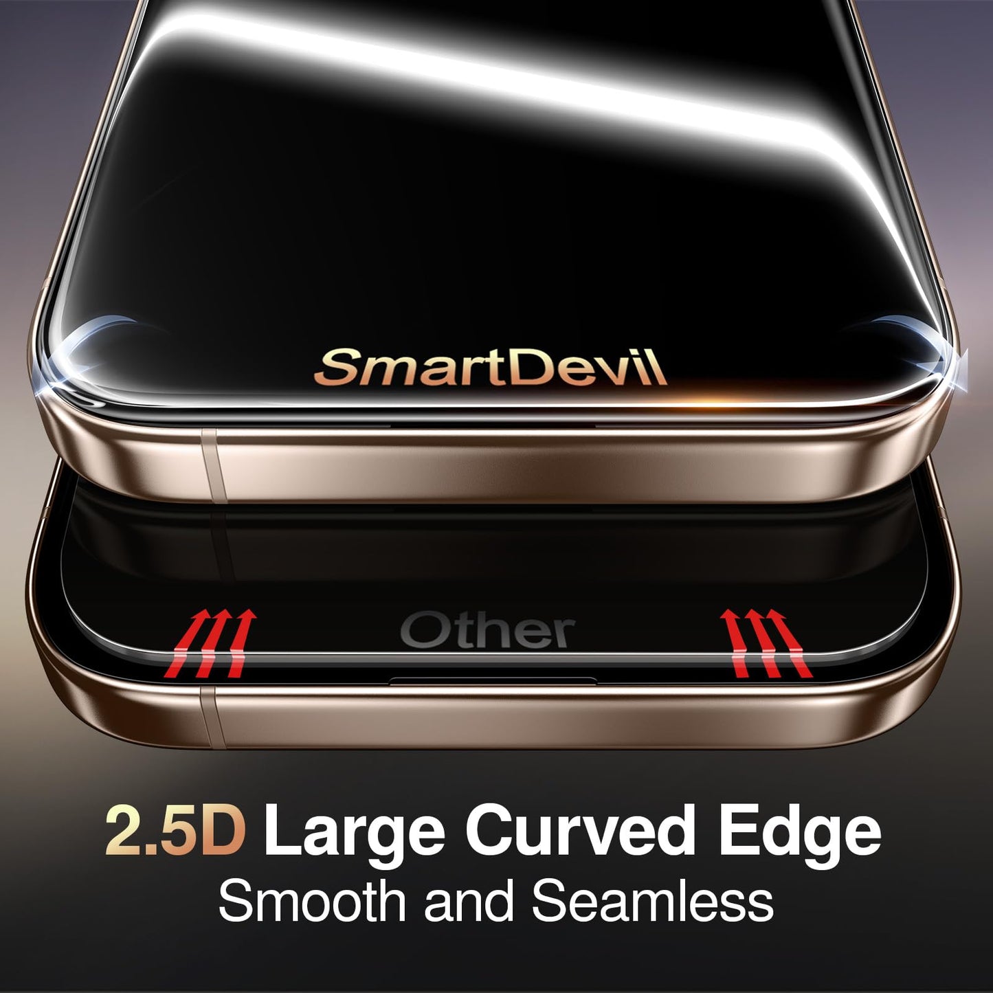 SMARTDEVIL 3 Pack Tempered Glass for iPhone 15 Screen Protector, Military-Grade Shatterproof Protection, 9H Hardness, Fast & Easy Installation, Case Friendly Design