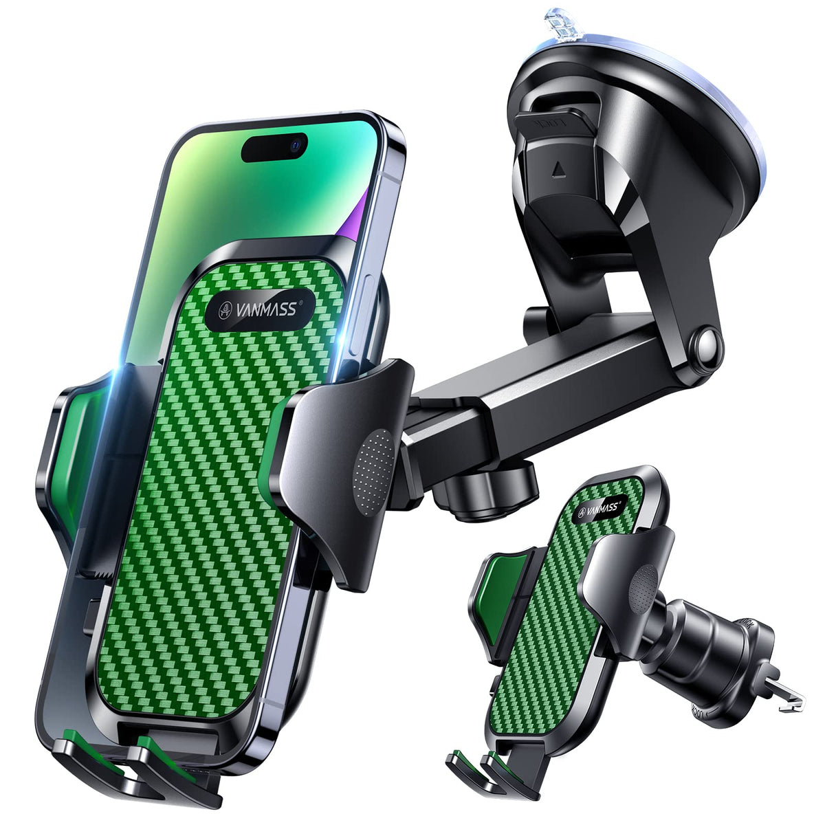VANMASS Car Phone Holder 2026 Ultimate Military-Grade Strongest Suction & Clip Windshield Dashboard【Newest Best Strongest】Cell Phone Shower & Wall Mounts for iPhone 17 Pro Max 16 15 14 13 Android