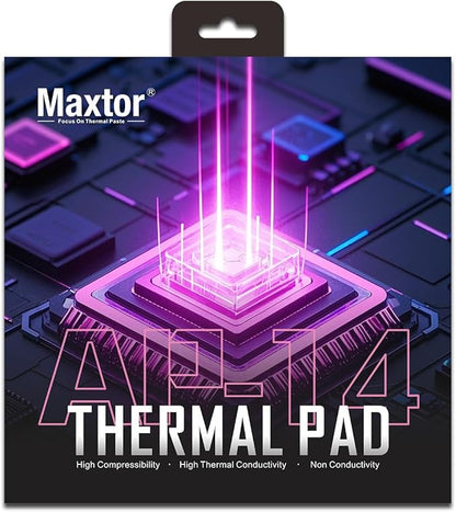 Maxtor Thermal Pad 16.8 W/mK,Thermal Pads for GPU/CPU/LED/Cooler,Excellent Heat Conduction，High Temperature Resistance (120x120x0.5mm)
