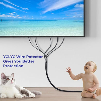 Cable Management Sleeves 1.2in - 2 Pack 4.1ft Split Braided Cable Sleeve Black, Hard PE Cord Protectors from Pets, Wire Organizers for Cords, Flexible Cord Wrap Wire Sleeve for Computer Cord Organizer