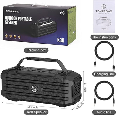 Bluetooth Speaker 120W Peak 80W Portable Wireless Hi-Fi Loud Outdoor IPX6 Waterproof Big Party Speakers with Deep Bass, TWS Pairing, DSP Sound Boombox for Home Camping Beach